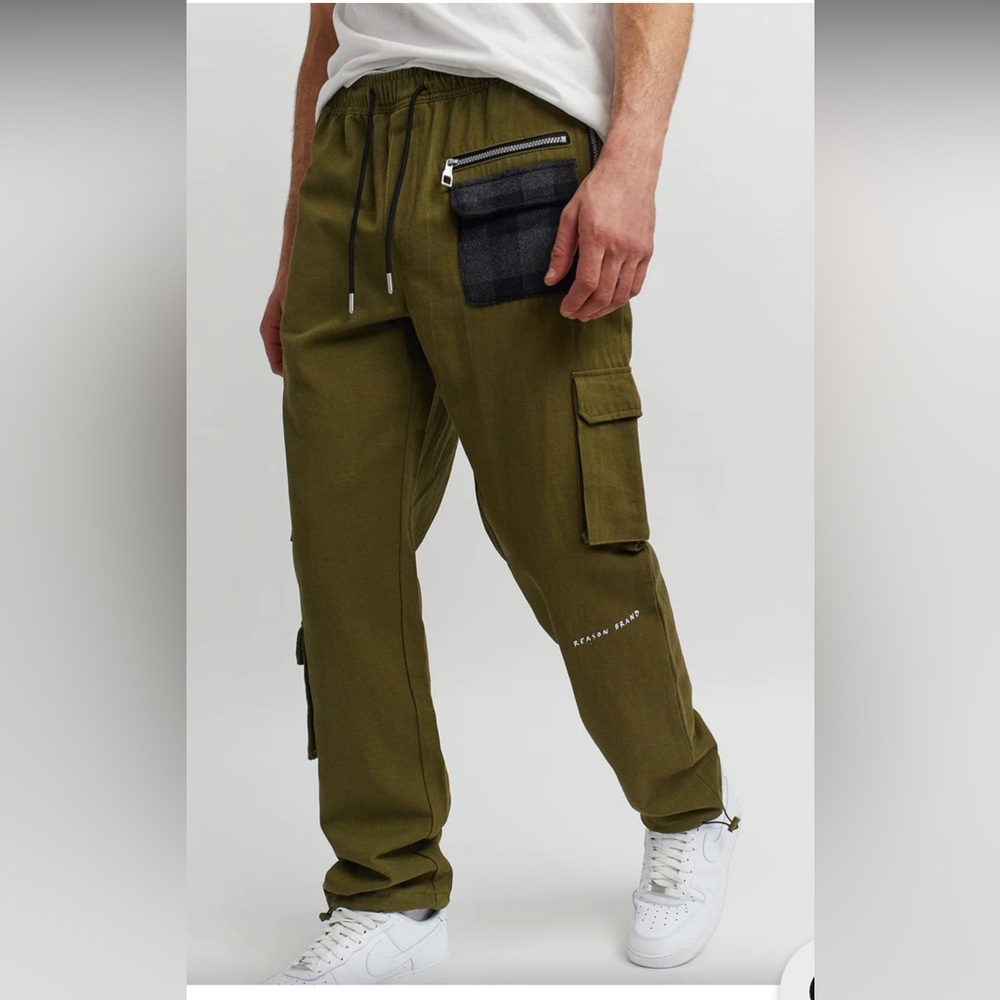Heaven Woven Cargo Pants - Olive Green Size XXL